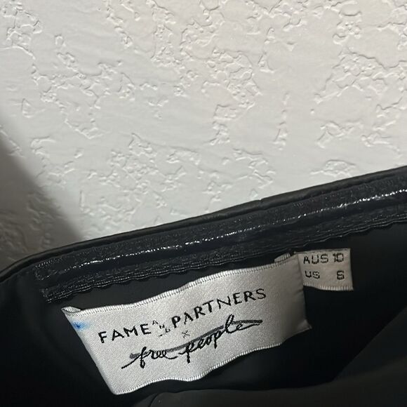 Free People x Fame and Partners Cara One-Shoulder Dress Black Ruffle, Size 6 - Picture 5 of 11